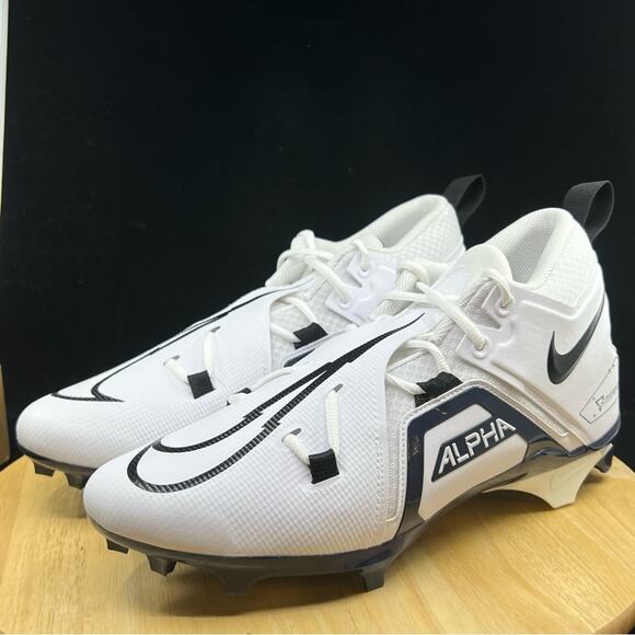 New Men\'s Nike Alpha Menace Pro 3 Football Cleats White Blue CT6649-108 Size 10 main image 4